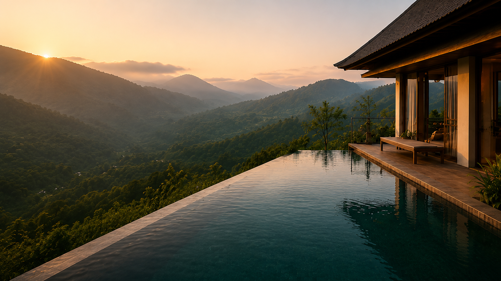 The Serene Villa nằm giữa khoảng xanh và khung cảnh núi đồi